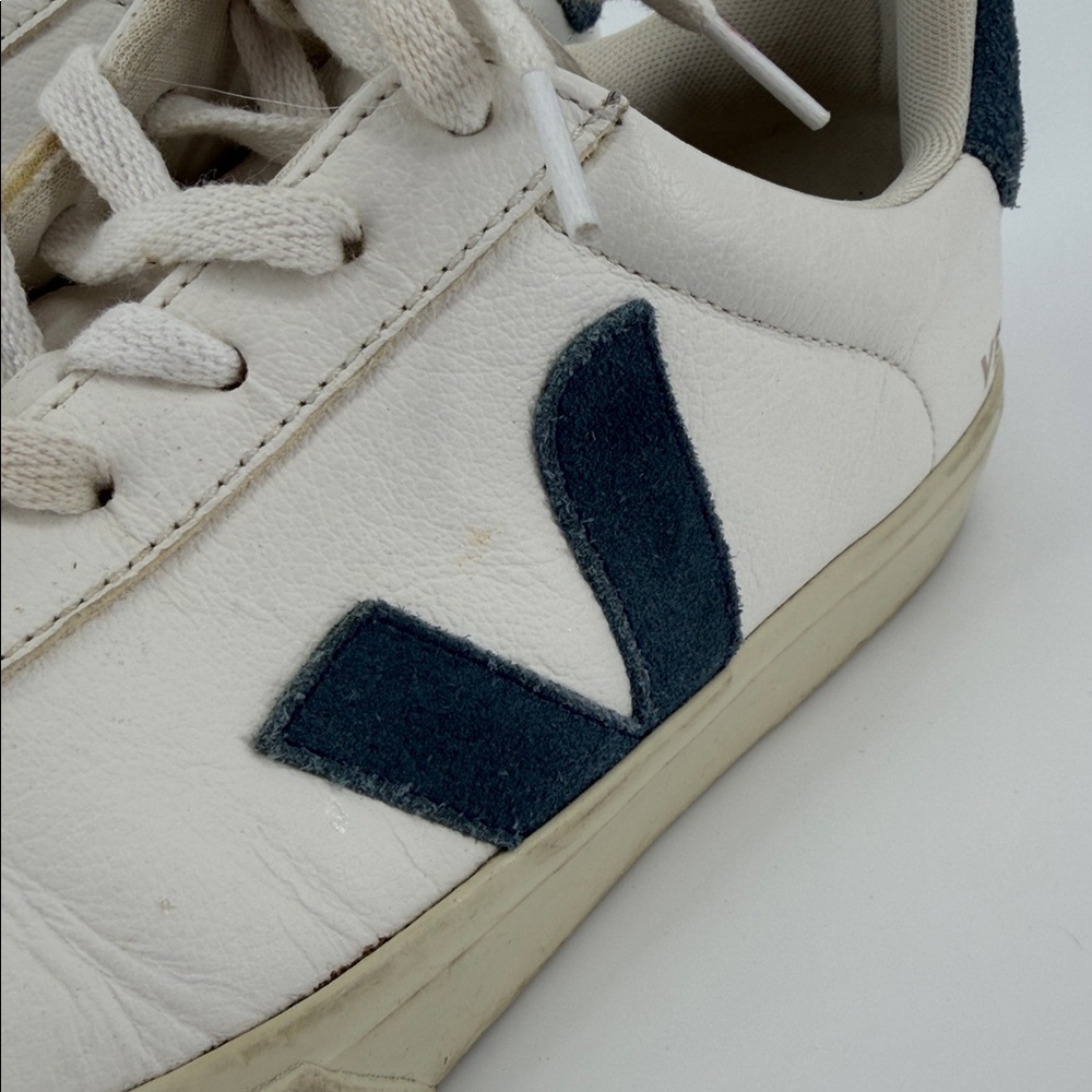 Veja Campo California Suede Leather Women Sneaker Wht/Blue Chromefree T2 Size 10 - Picture 10 of 12